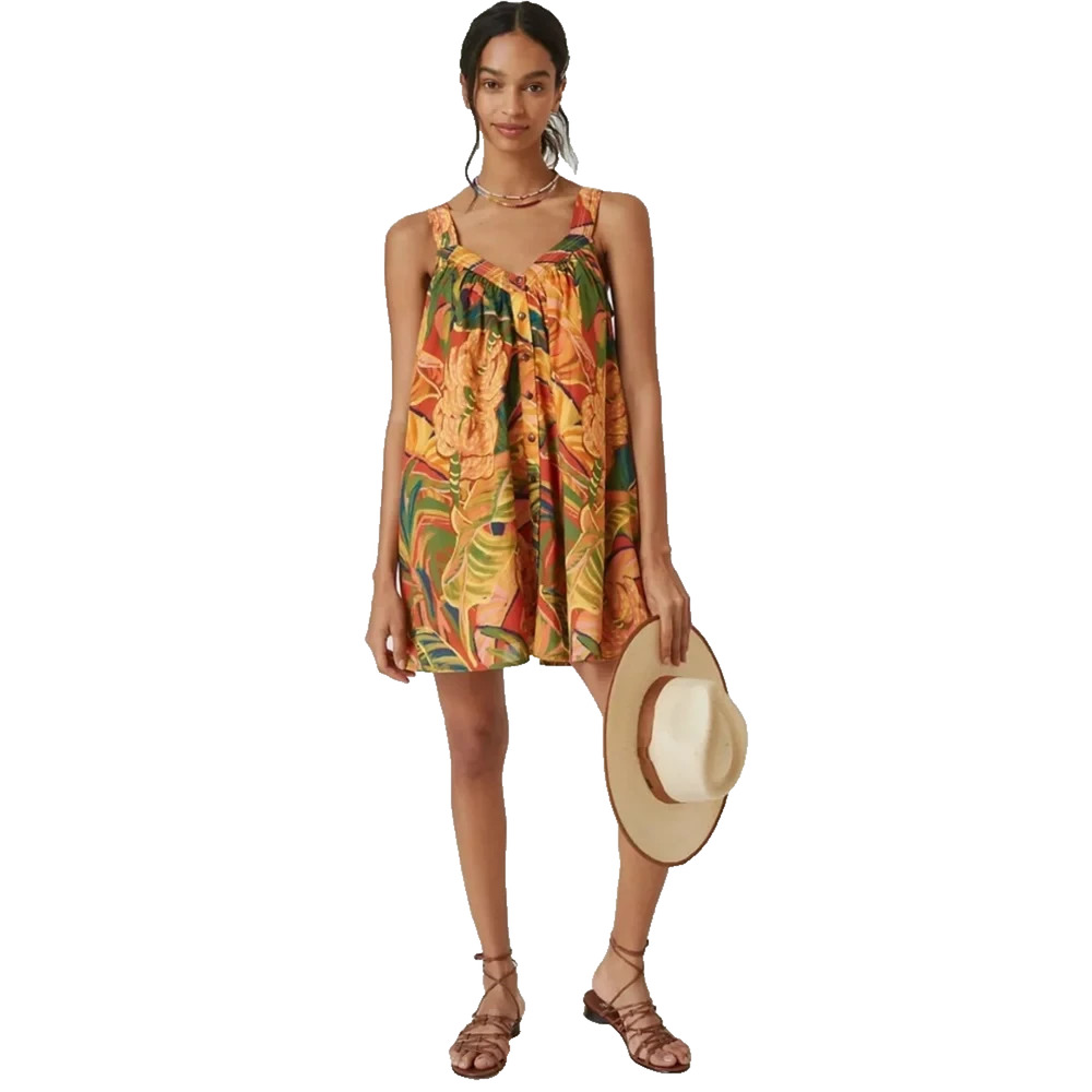 Farm Rio x Anthropologie Tropical Mini A line Tent Dress Slip Pockets Lined S